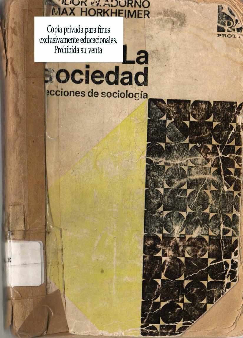 La Sociedad. Lecciones de Sociología